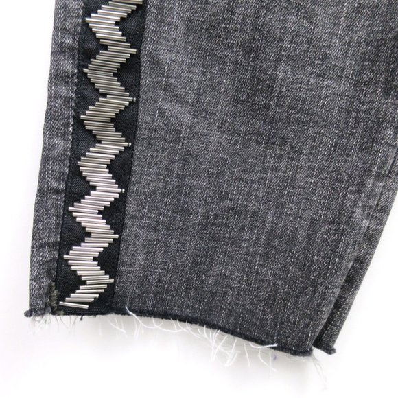 Driftwood Jackie Zig Zag Beaded Skinny Jeans Size 31 NWOT - Picture 10 of 13
